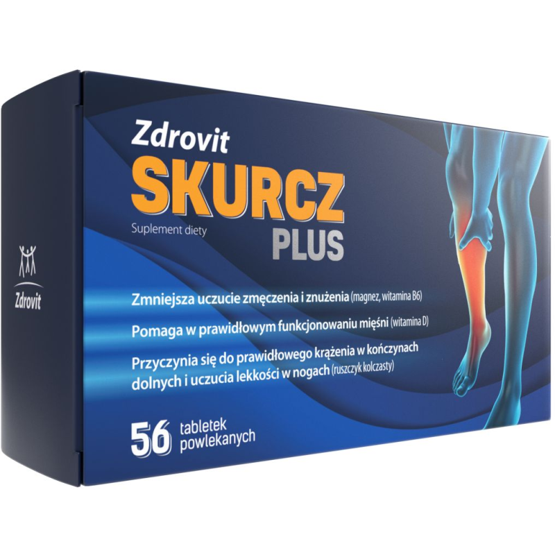 Zdrovit Skurcz Plus, 56 tabletek powlekanych - Suplement diety z magnezem, potasem i wyciągiem z ruszczyka