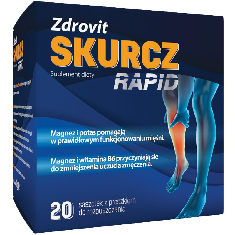 Zdrovit Skurcz Rapid, 20 saszetek - Preparat magnezowy z potasem i witaminami
