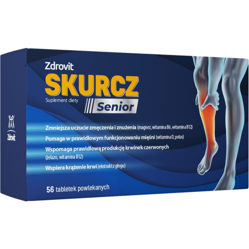 Zdrovit Skurcz Senior, 56 tabletek powlekanych - Suplement diety z witaminami, minerałami i głogiem
