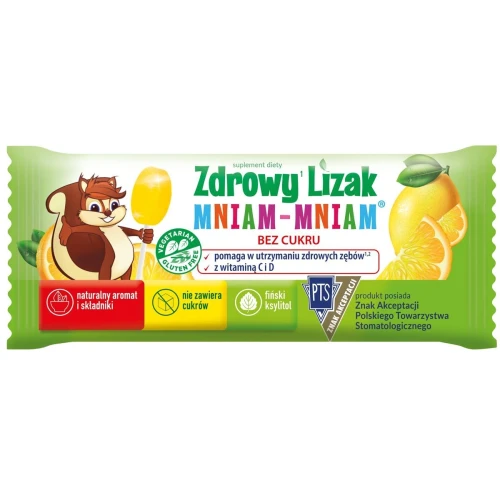 Zdrowy Lizak Mniam-Mniam smak cytrynowy, 1 sztuka
