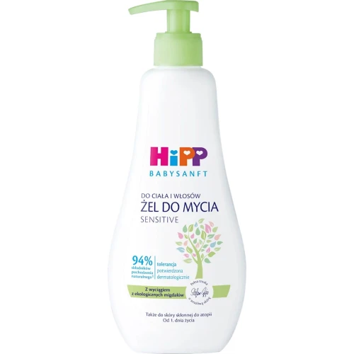 HiPP Żel do mycia ciała i włosów, 400 ml - Od 1. dnia życia do skóry wrażliwej