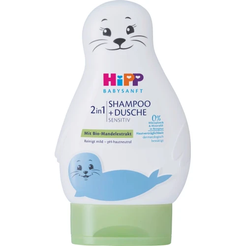 HiPP Żel - Foczka do mycia ciała i włosów, 200 ml - Dla niemowląt od 1. dnia życia