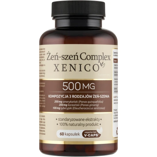 Xenico Żeń-szeń Complex 500 mg, 60 kapsułek - 3 gatunki żeń-szenia w jednej kapsułce