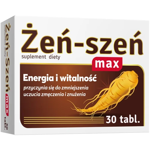 Żeń-Szeń Max, 30 tabletek - Tabletki z żeń-szeniem i witaminami