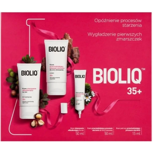Bioliq 35+ Zestaw - krem do cery mieszanej, 50 ml + krem na noc, 50 ml + krem pod oczy, 15 ml - Zdrowy i promienny wygląd cery