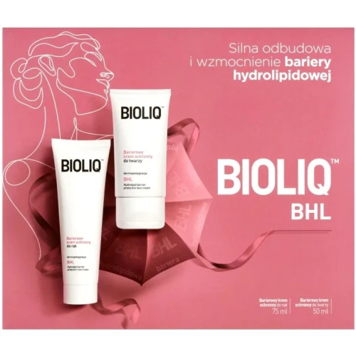 Bioliq BHL Zestaw - Barierowy krem ochronny do twarzy, 50 ml + Krem do rąk, 75 ml - Wsparcie odbudowy bariery hydrolipidowej skóry