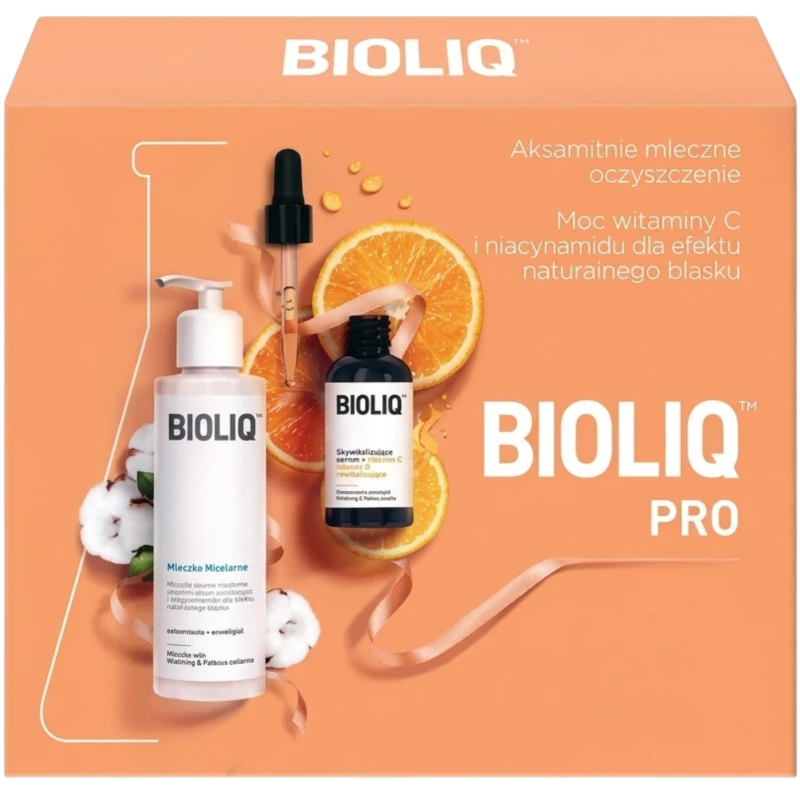 Bioliq Pro, skoncentrowane serum z fotostabilną witaminą C, 20 ml + mleczko micelarne, 135 ml - Zestaw do oczyszczania i pielęgnacji
