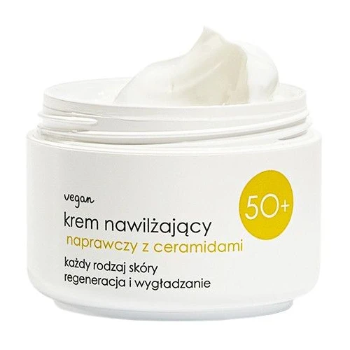 Ziaja 50+ Krem nawilżający naprawczy z ceramidami, 50 ml - Do każdego rodzaju skóry
