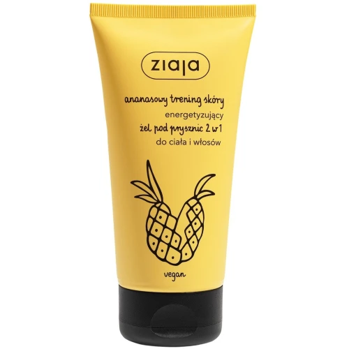 Ziaja Ananasowy Trening Skóry Energetyzujący żel pod prysznic 2w1, 160 ml - Do ciała i włosów, wegański