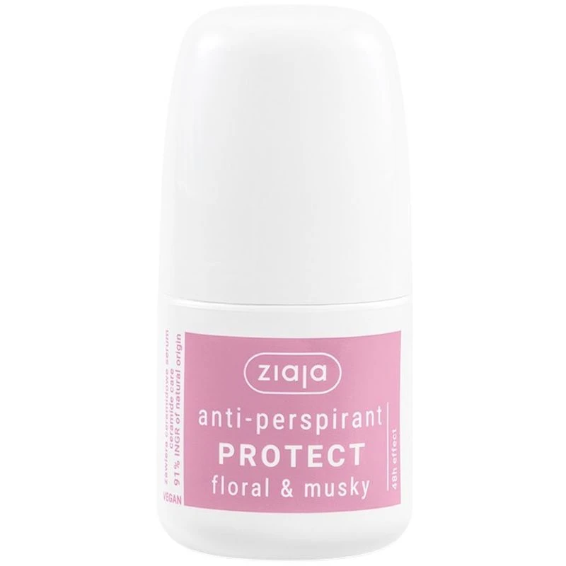 Ziaja Anti-Perspirant Protect Floral & Musky Roll-on, 60 ml - Ochrona przed potem i ceramidowa pielęgnacja skóry