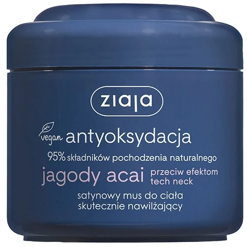 Ziaja Antyoksydacja Jagody Acai Satynowy mus do ciała, 200 ml - Intensywnie nawilżająca i antyoksydacyjna formuła