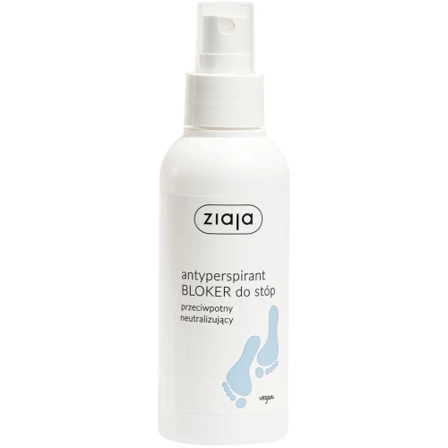 Ziaja Antyperspirant Bloker do stóp, 100 ml - Kuracja przeciwpotna na nadmierne pocenie stóp