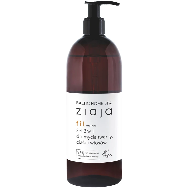 Ziaja Baltic Home Spa Fit, Żel 3w1 do mycia twarzy, ciała i włosów, 500 ml - Łagodnie oczyszcza skórę oraz myje i odświeża 