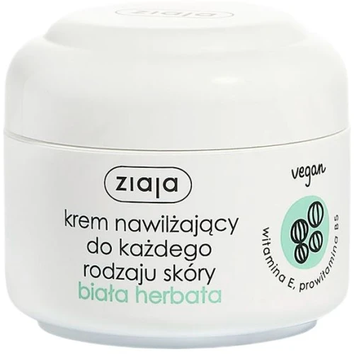 Ziaja Biała Herbata Krem nawilżający, 50 ml - Nawilżenie i ochrona skóry przed utratą wilgoci