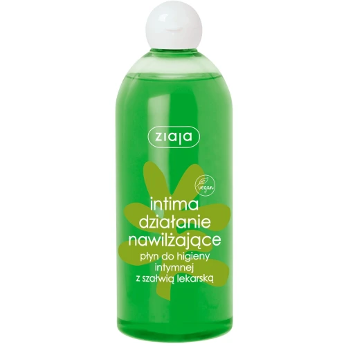 Ziaja Intima Działanie nawilżające płyn do higieny intymnej, 500 ml - Z szałwią i kwasem mlekowym