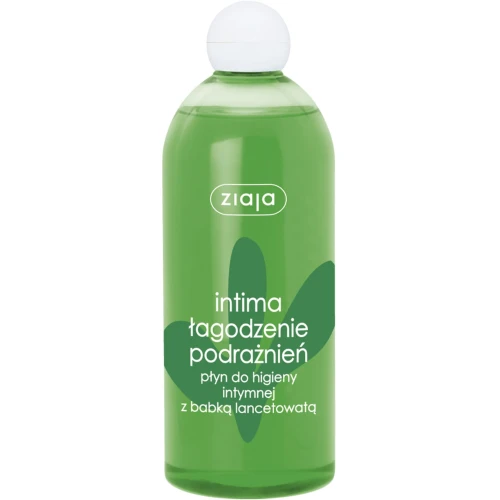 Ziaja Intima Łagodzenie podrażnień płyn do higieny intymnej, 500 ml - Z ekstraktem z babki lancetowatej, kwasem mlekowym i D-panthenolem