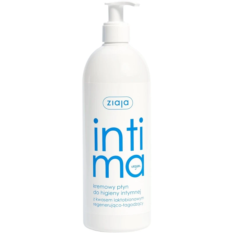 Ziaja Intima Kremowy płyn do higieny intymnej z kwasem laktobionowym, 500 ml - Regenerująco-łagodzący żel dla kobiet