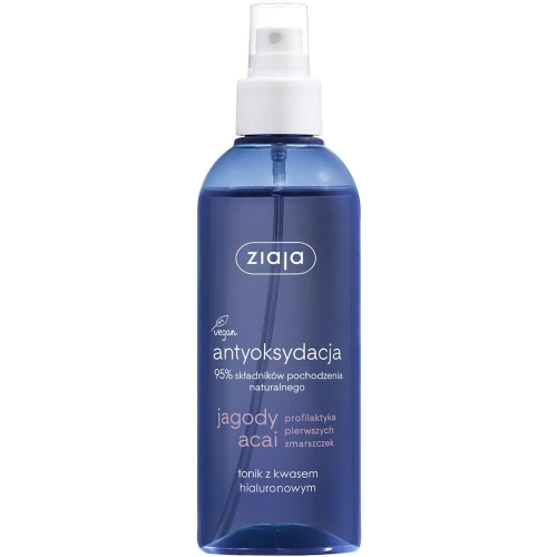 Ziaja Antyoksydacja Jagody Acai Tonik z kwasem hialuronowym, 200 ml - Nawilżająco-antyoksydacyjny