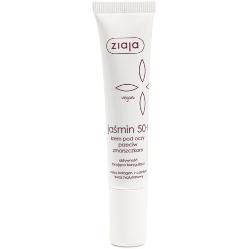 Ziaja Jaśmin 50+ Krem pod oczy przeciw zmarszczkom, 15 ml - Regeneracja i wygładzenie skóry okolic oczu