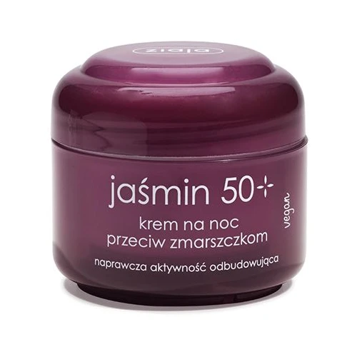 Ziaja Jaśmin 50+ Krem przeciw zmarszczkom na noc, 50 ml - Nocna pielęgnacja dla skóry dojrzałej