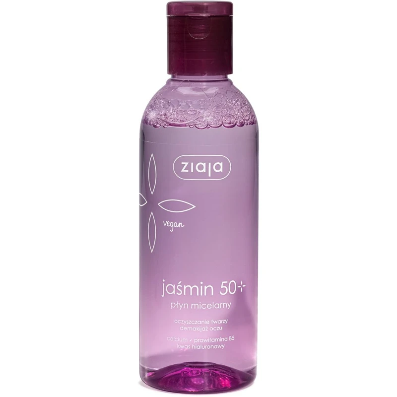 Ziaja Jaśmin 50+ Płyn micelarny, 200 ml - Łagodny demakijaż i pielęgnacja skóry dojrzałej