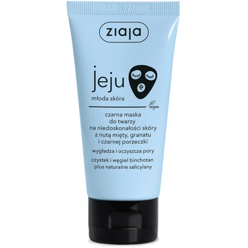 Ziaja Jeju Czarna maska do twarzy na niedoskonałości skóry, 50 ml - Głęboko oczyszczająca i odświeżająca