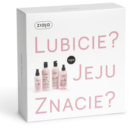 Ziaja Jeju, szampon 300 ml + odżywka 125 ml + mgiełka 200 ml + żel do mycia ciała 300 ml - Zestaw o zapachu mango, kokosa i papai
