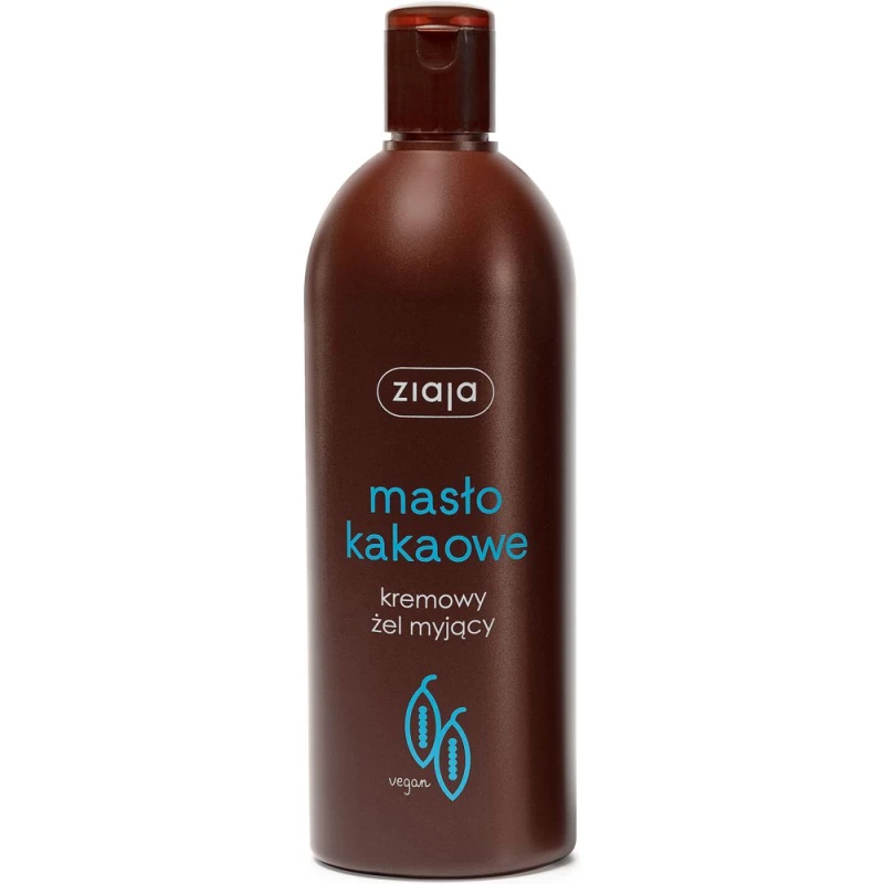 Ziaja Masło Kakaowe, kremowy żel myjący, 500 ml - Wegański żel do kąpieli i pod prysznic oczyszcza, odświeża i pielęgnuje