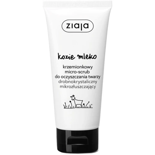 Ziaja Kozie Mleko Krzemionkowy micro-scrub do oczyszczania twarzy, 75 ml - Łagodny peeling do oczyszczania i wygładzania skóry