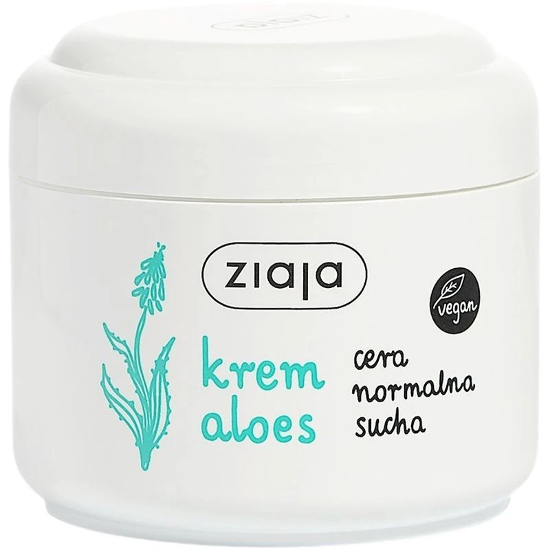 Ziaja Aloes,  krem 100 ml - Lekka formuła, która intensywnie nawilża i koi skórę