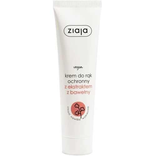 Ziaja Krem do rąk ochronny z ekstraktem z bawełny, 100 ml - Intensywne nawilżenie i ochrona skóry dłoni
