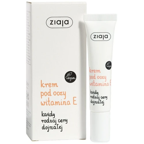 Ziaja Krem pod oczy witamina E, 15 ml - Wygładzenie, elastyczność i ochrona przed zmarszczkami