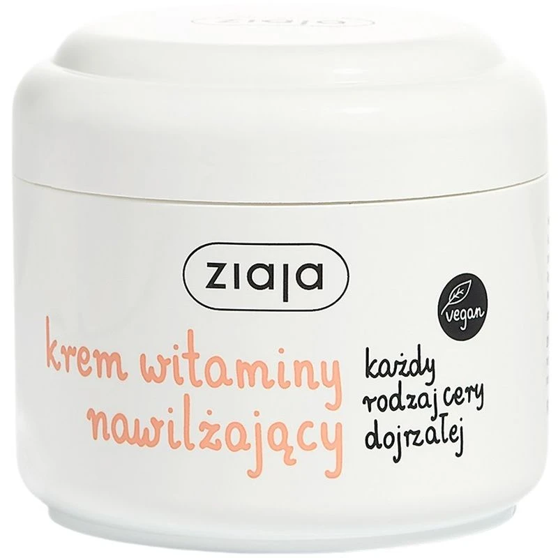 Ziaja Krem Witaminy, nawilżający, 100 ml - Z witaminami E, F, C i prowitaminą B5, który intensywnie nawilża, ujędrnia i odżywia skórę