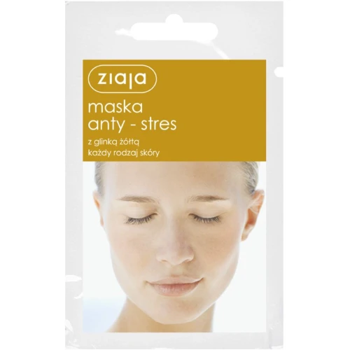 Ziaja Maska Anty-stres z glinką żółtą, 7 ml - Łagodzi napięcie skóry i odżywia naskórek