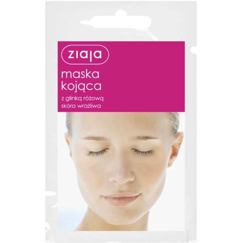 Ziaja Maska kojąca z glinką różową, 7 ml - Łagodzi, uspokaja, odpręża