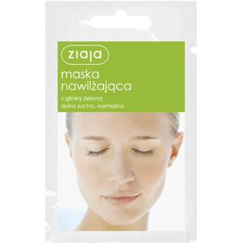 Ziaja Maska nawilżająca z glinką zieloną, 7 ml - Intensywne nawilżenie i wygładzenie skóry