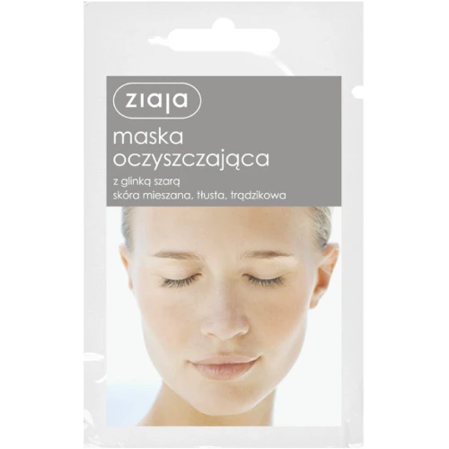Ziaja Maska oczyszczająca z glinką szarą, 7 ml - Matuje, normalizuje, oczyszcza