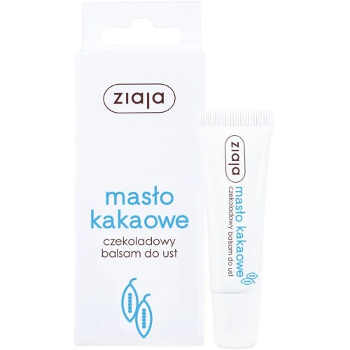 Ziaja Masło Kakaowe Czekoladowy balsam do ust, 10 ml - Nawilżenie, odżywienie i ochrona przed pierzchnięciem