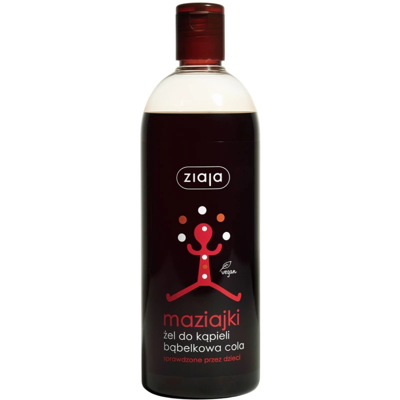 Ziaja Maziajki Żel do kąpieli bąbelkowa cola, 500 ml  - Delikatny dla skóry, pozostawiając ją miękką i pachnącą