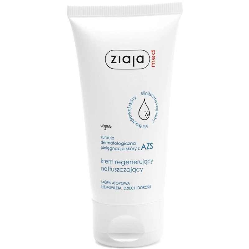 Ziaja Med Kuracja Dermatologiczna AZS, krem regenerujący natłuszczający, 50 ml  - Dla osób z atopią skóry bez ograniczeń wiekowych