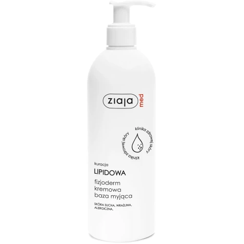 Ziaja Med Kuracja Lipidowa Fizjoderm Kremowa baza myjąca, 400 ml  - Do skóry alergicznej, wrażliwej na mydło, wysuszonej