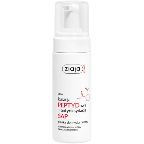 Ziaja Med Kuracja Peptydowa + Antyoksydacja SAP Pianka do mycia twarzy, 150 ml - Z peptydami i niacynamidem