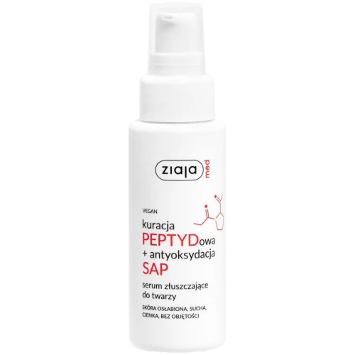 Ziaja Med Kuracja Peptydowa + Antyoksydacja SAP Serum złuszczające do twarzy, 50 ml - Z kwasem glikolowym i kwasem laktobionowym