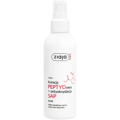 Ziaja Med Kuracja Peptydowa + Antyoksydacja SAP Tonik, 200 ml - Do skóry wymagającej regeneracji i ujędrnienia
