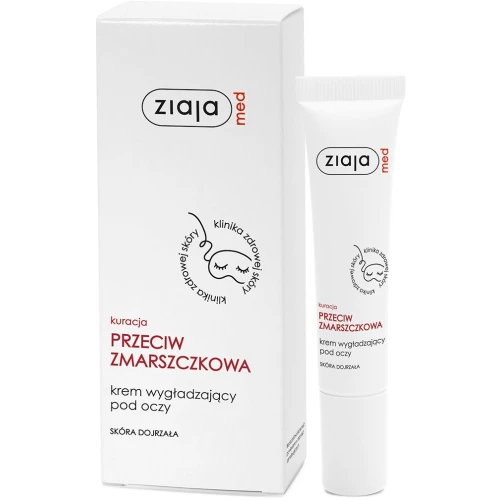 Ziaja Med Kuracja Przeciwzmarszczkowa Krem wygładzający pod oczy, 15 ml - Pielęgnacja skóry dojrzałej