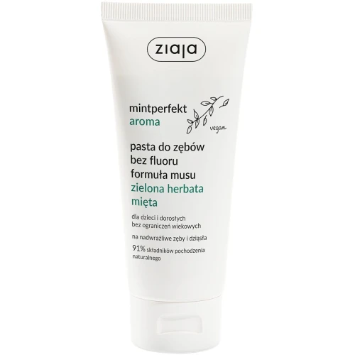 Ziaja Mintperfekt Aroma Zielona Herbata Mięta Pasta do zębów bez fluoru, 100 ml - Formuła musu