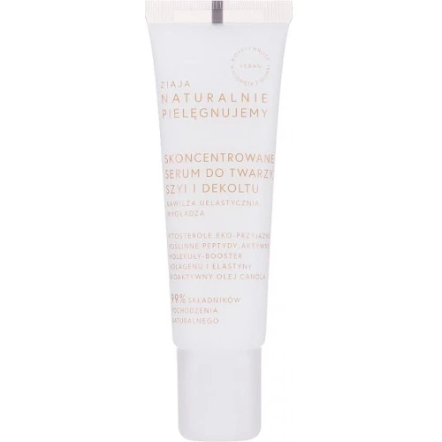 Ziaja Naturalnie Skoncentrowane serum do twarzy, szyi i dekoltu, 30 ml - Intensywne nawilżenie, uelastycznienie i wygładzenie skóry