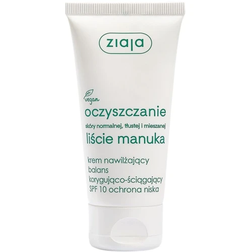 Ziaja Oczyszczanie Krem nawilżający balans korygująco-ściągający SPF 10, 50 ml - Do skóry normalnej, tłustej i mieszanej