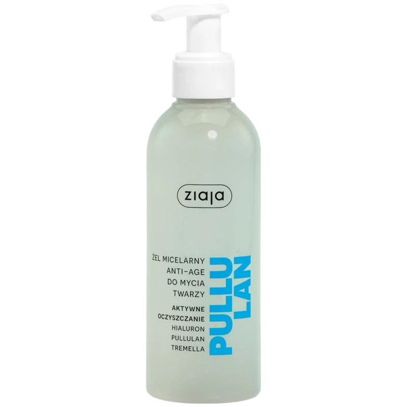Ziaja Pullulan Anti-Age, żel micelarny do mycia twarzy, 200 ml - Myje bez uczucia ściągnięcia skóry