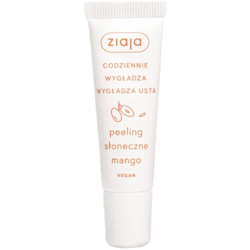 Ziaja Słoneczne Mango Peeling do ust, 12 ml - Z olejem jojoba i słonecznym aromatem mango